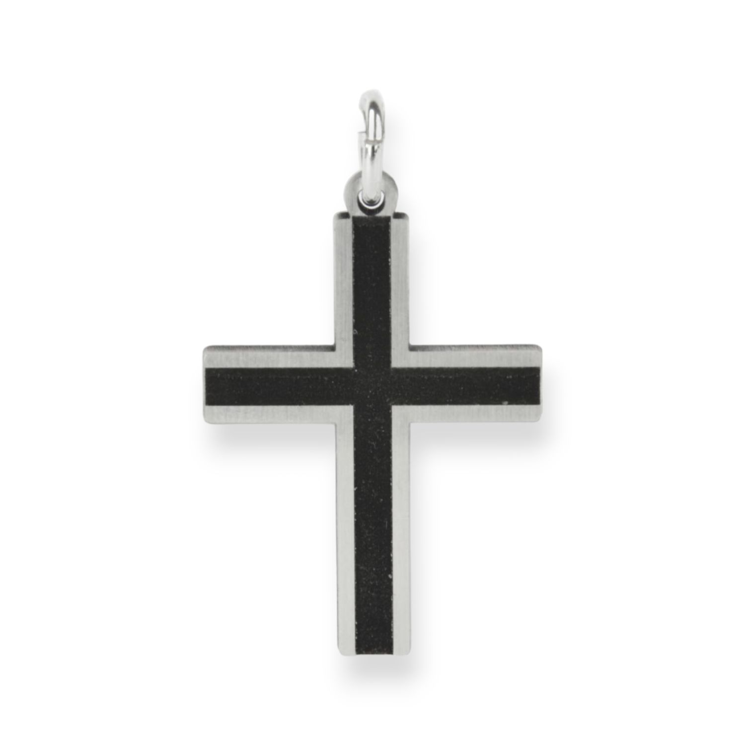 Schmidt Kreuz Anhänger aus 925 Silber, matt und schwarz, für Damen, Herren und Kinder, ca. 20mm