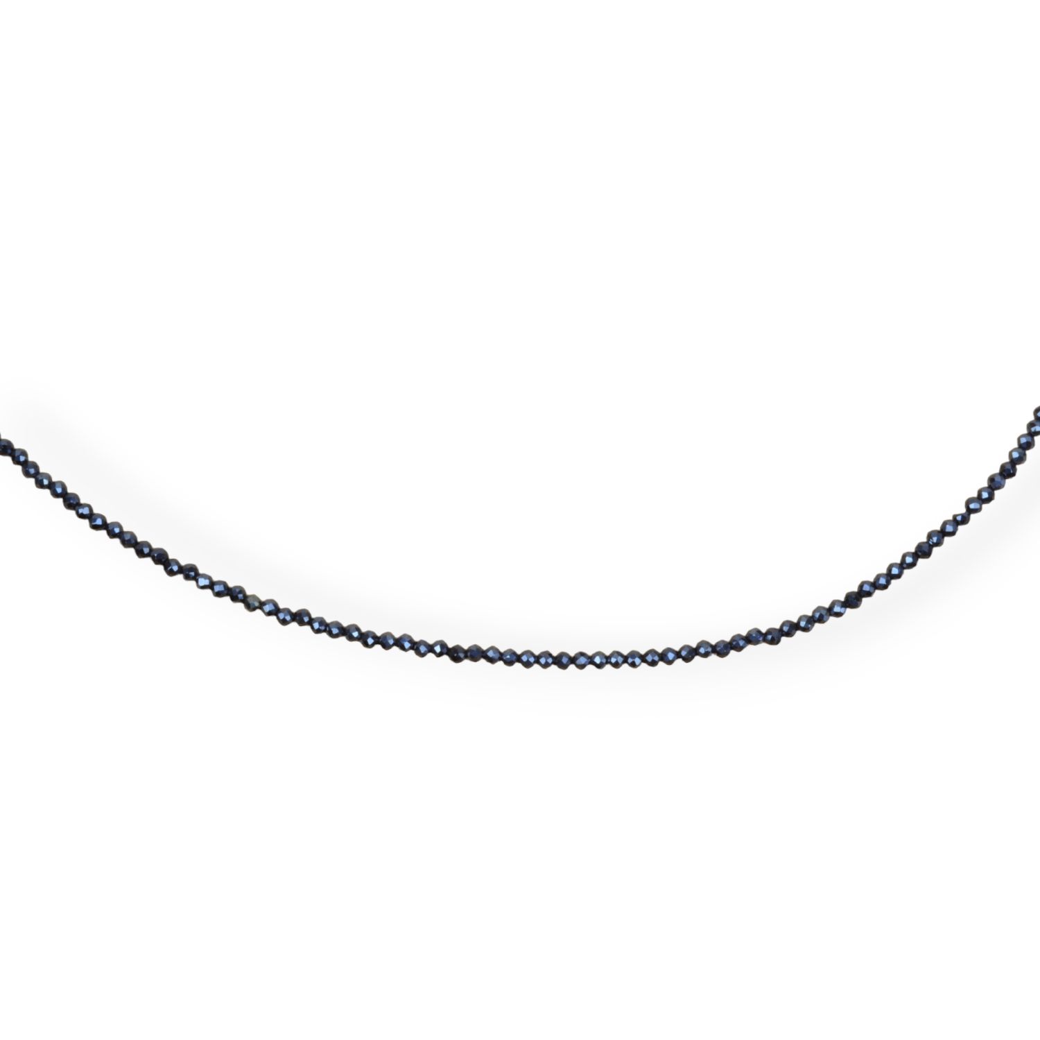 Schmidt Damen Kette aus Edelstahl mit Spinell, 43 cm, silberfarben und schwarz, Ø 2 mm