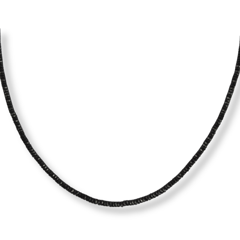 Schmidt Steinkette Spinell für Damen, Edelstahl silber-schwarz, 43cm