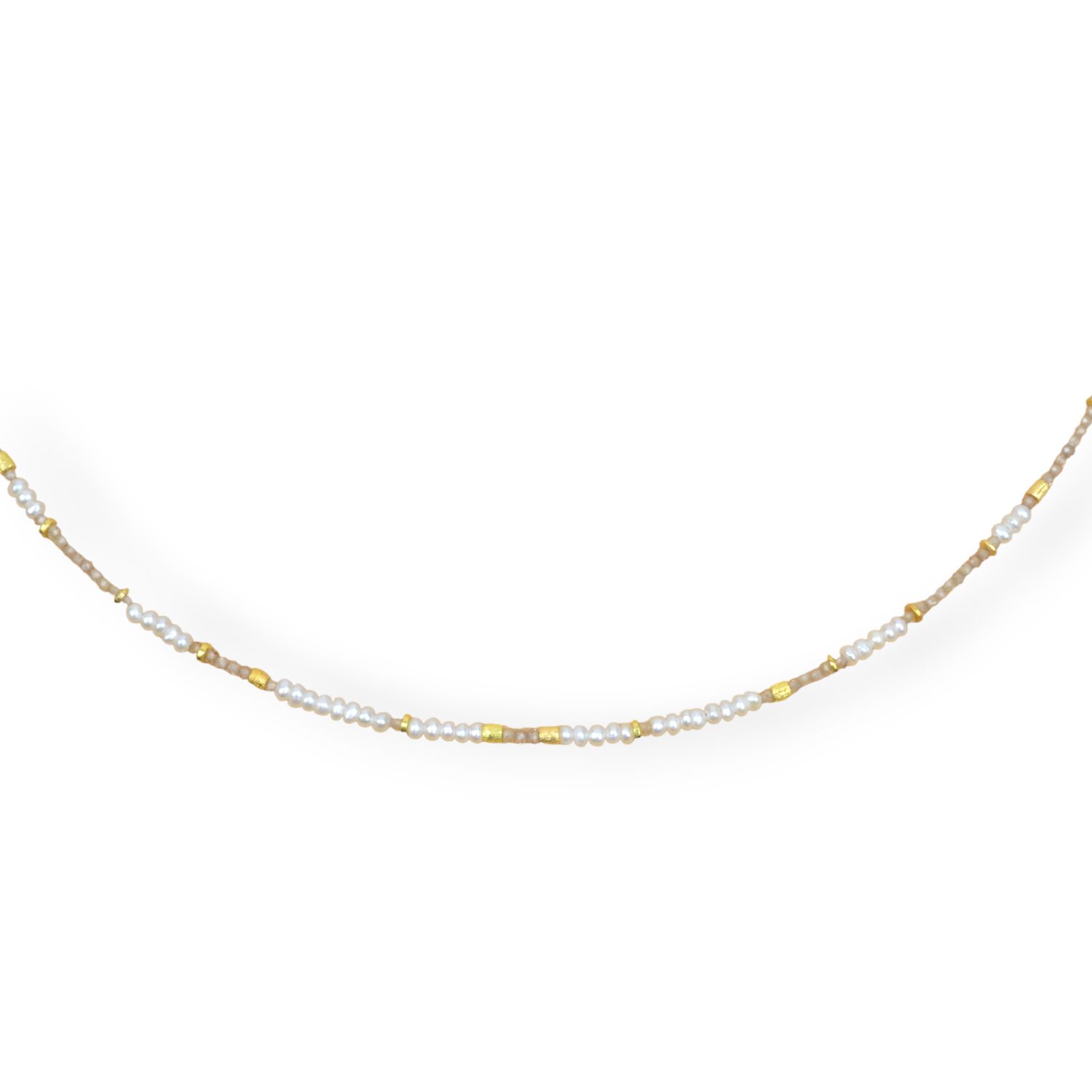 Schmidt Collier Damen aus vergoldetem Silber mit Süsswasser-Perlen und Zirkon, 43 cm, goldfarben