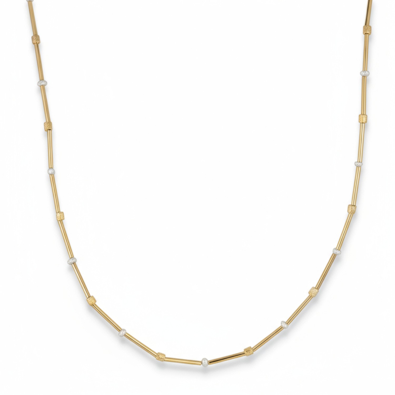 Schmidt Damenkette mit feinen Süsswasserperlen, 43cm, vergoldetes Silber, Clipverschluss, gold-weiß