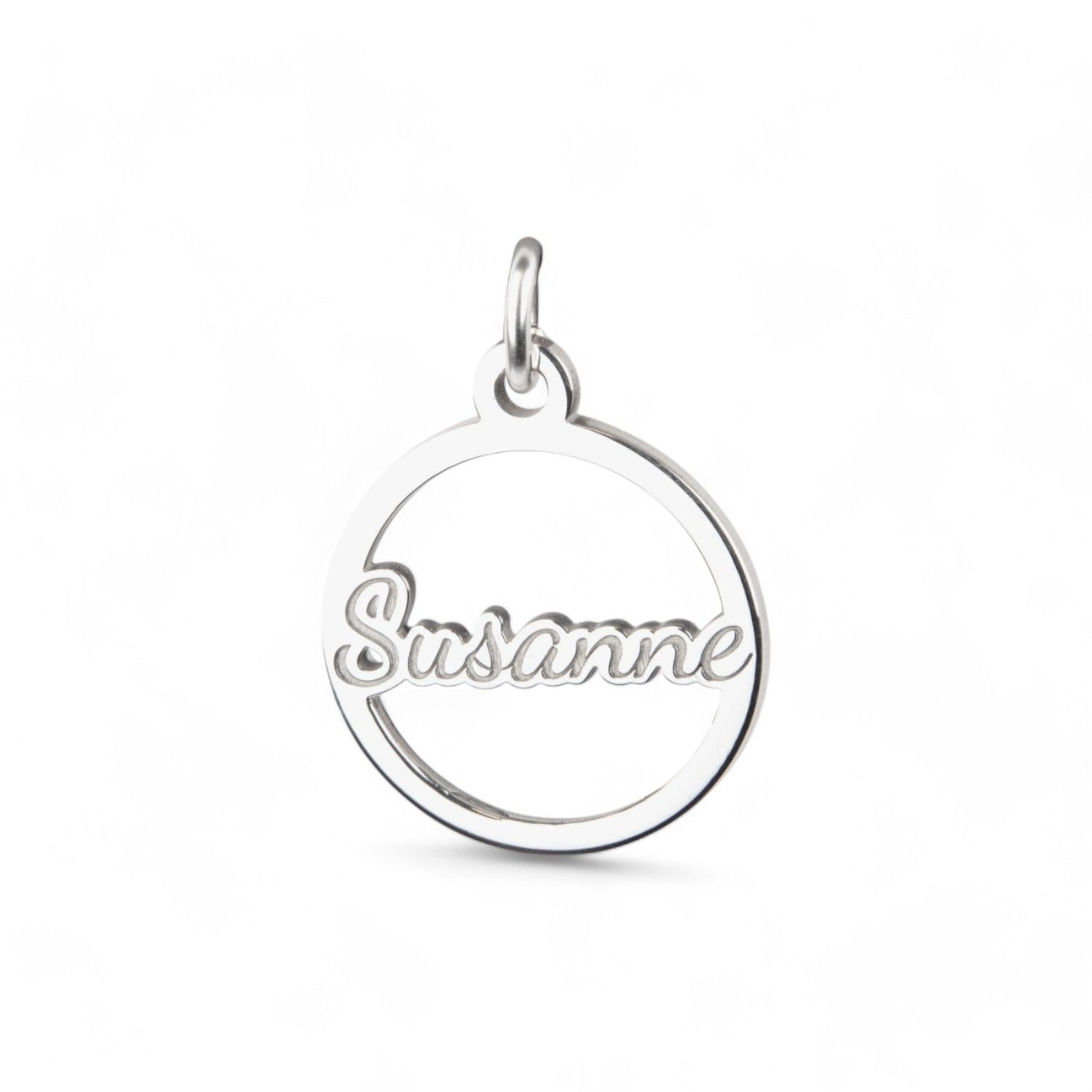 Schmidt Namens Anhänger für Damen aus 925 Silber, Ø 17mm, personalisierbar in silberfarben