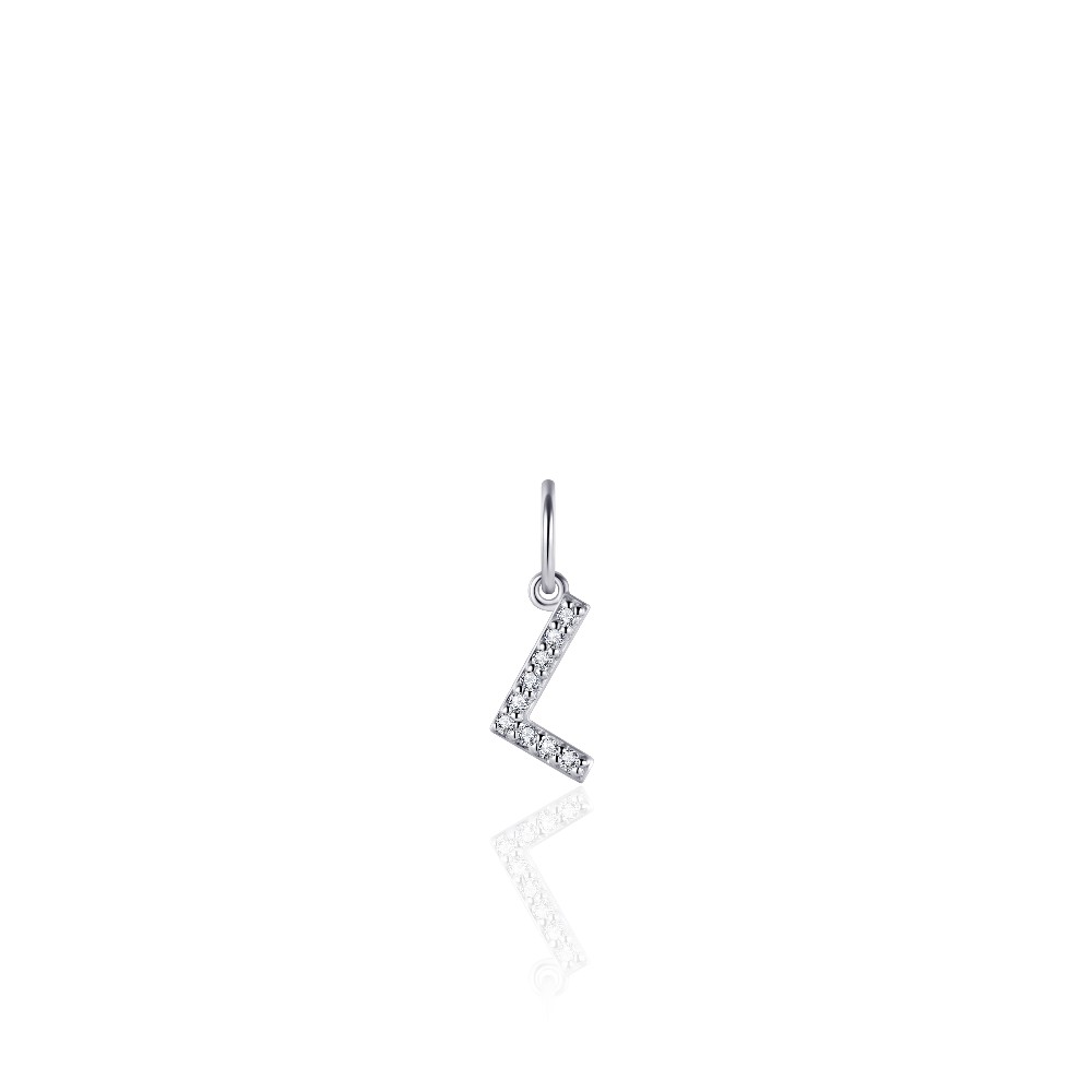GISSER Anhänger Buchstabe L, 925 Silber, Zirkonia, 8mm, für Damen und Kinder