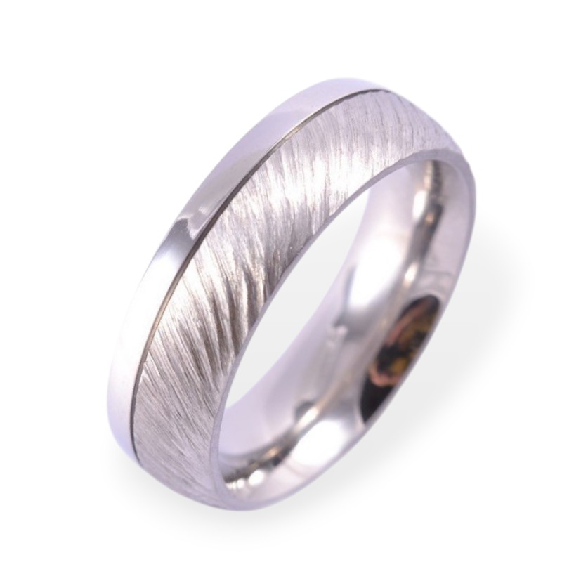 Ernstes Design Damen Ring, Edelstahl Silber, Größe 61