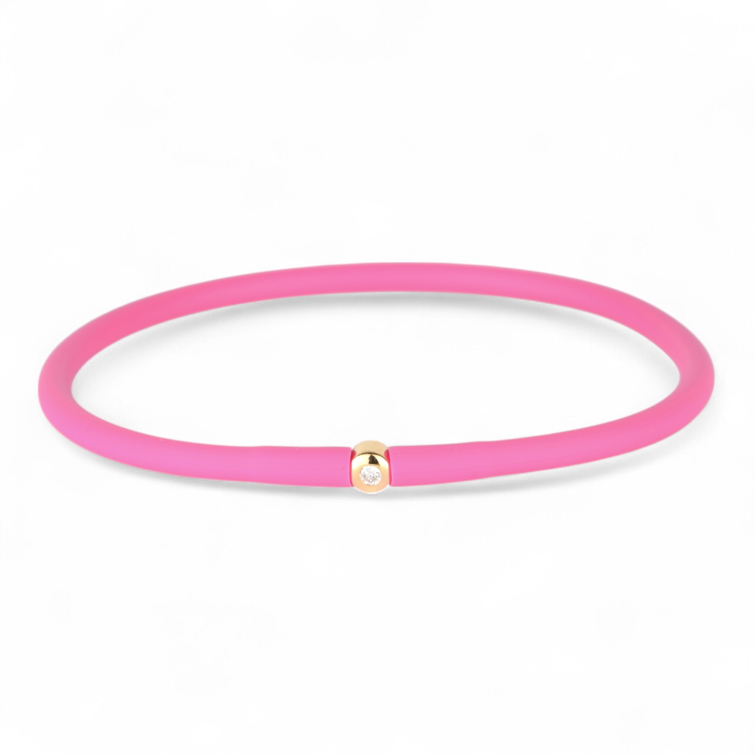 OMONA Rainbow Armband für Damen, goldfarben mit rosa Akzent, 925 Silber vergoldet, 20cm, 1 Diamant, sportlich