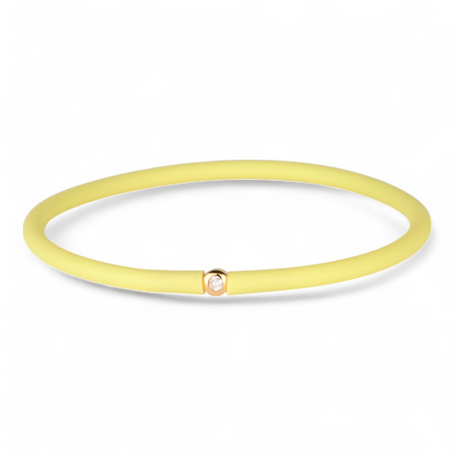 OMONA Rainbow Armband Damen 20cm, goldfarben mit gelbem Akzent, 925 Silber vergoldet, 1 Brillant, sportlich