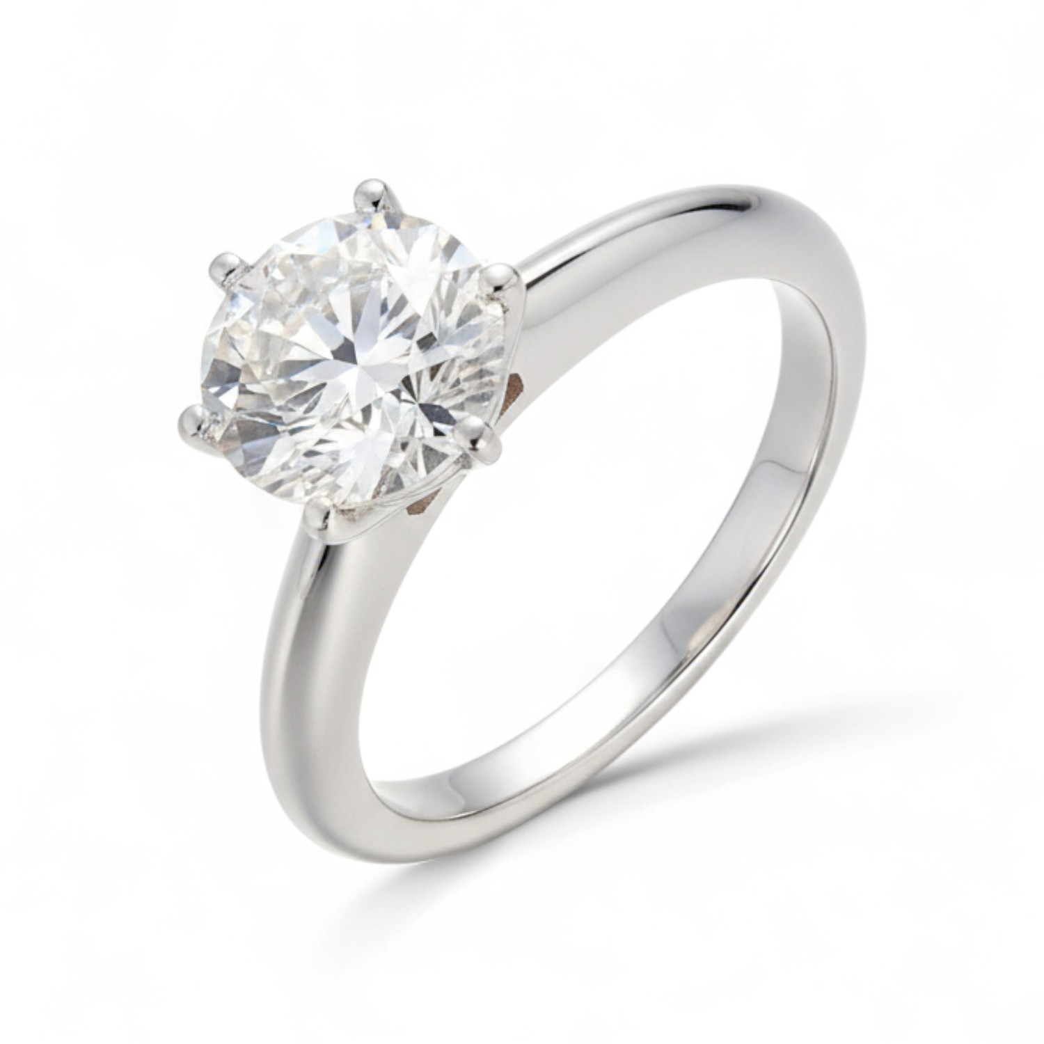 Verlobungsring Damen 2ct Brillant LAB in Weißgold 585 von Rubin, silberfarben, Ringgröße 54, VSI Qualität
