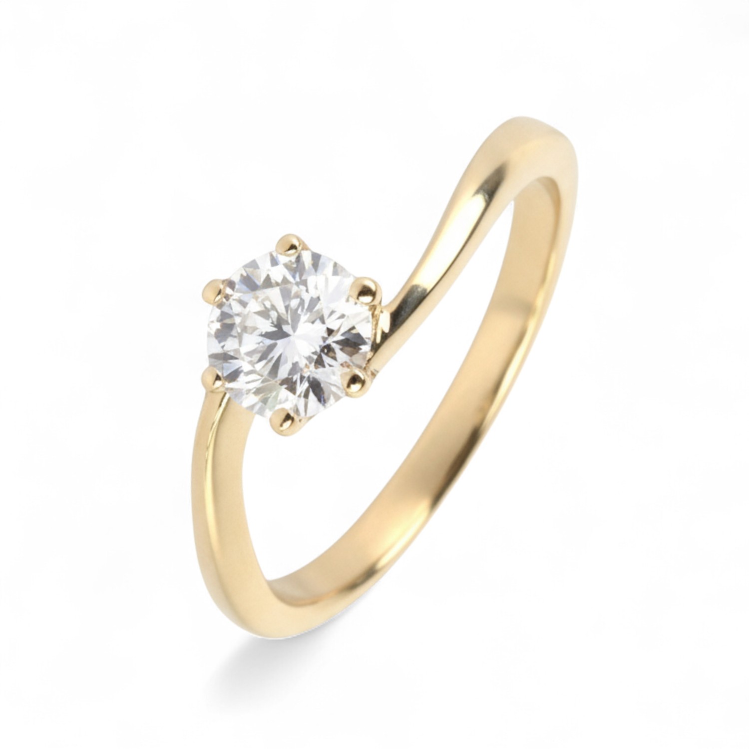 Rubin Damenring mit 0.73ct Brillant LAB, goldfarben, 585er Gold, ideal für Verlobungen, Ringgröße 54