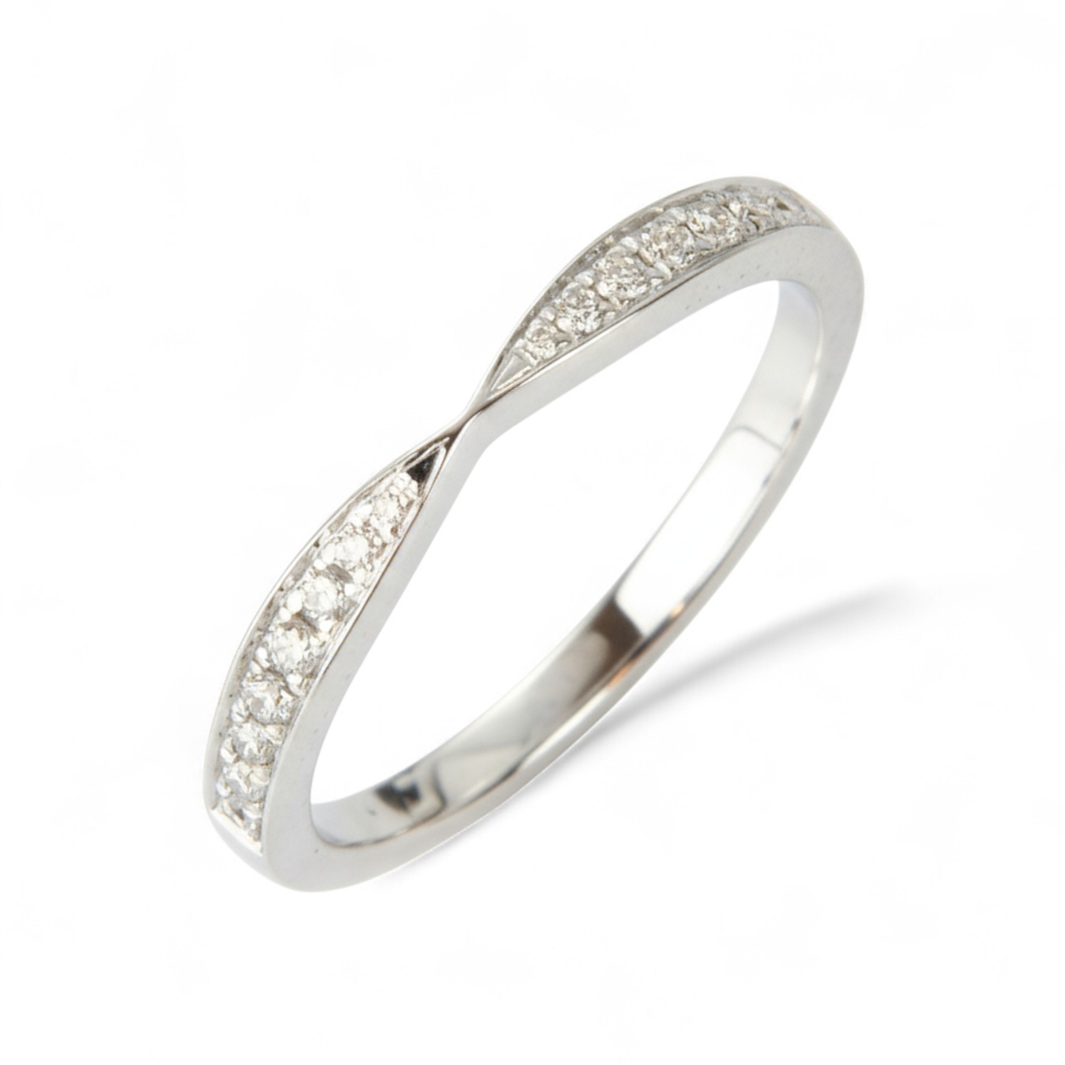Rubin Damen Verlobungsring aus 750 Weißgold mit 16 Brillanten, Top Wesselton, 0,144 ct, Ringgröße 54