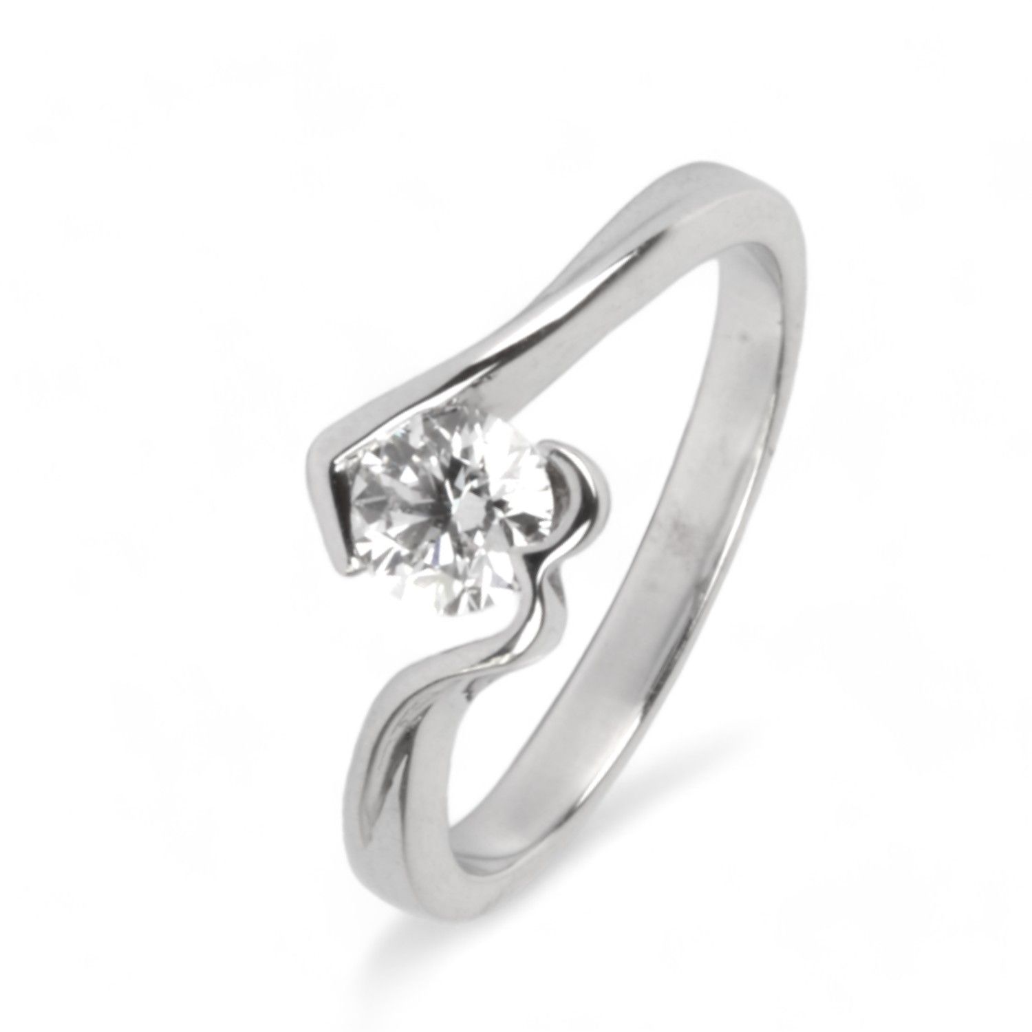 Rubin Damen Verlobungsring 585 Gold, Brillant LAB 0.42ct, Herzform, Größe 54