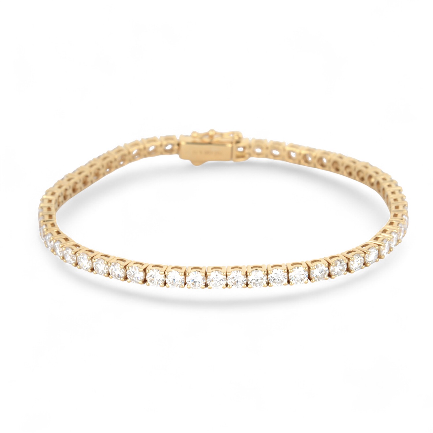 Rubin Tennisarmband Damen 750 Gold mit 6ct Brillanten (55x River Lab Grown) 17,5cm Armschmuck