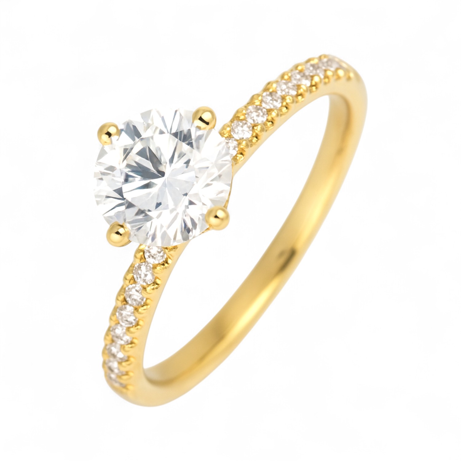 Rubin Verlobungsring aus 750er Gold mit 1,5ct LAB-Diamant und 28 natürlichen Brillanten, Damen, 8,7mm