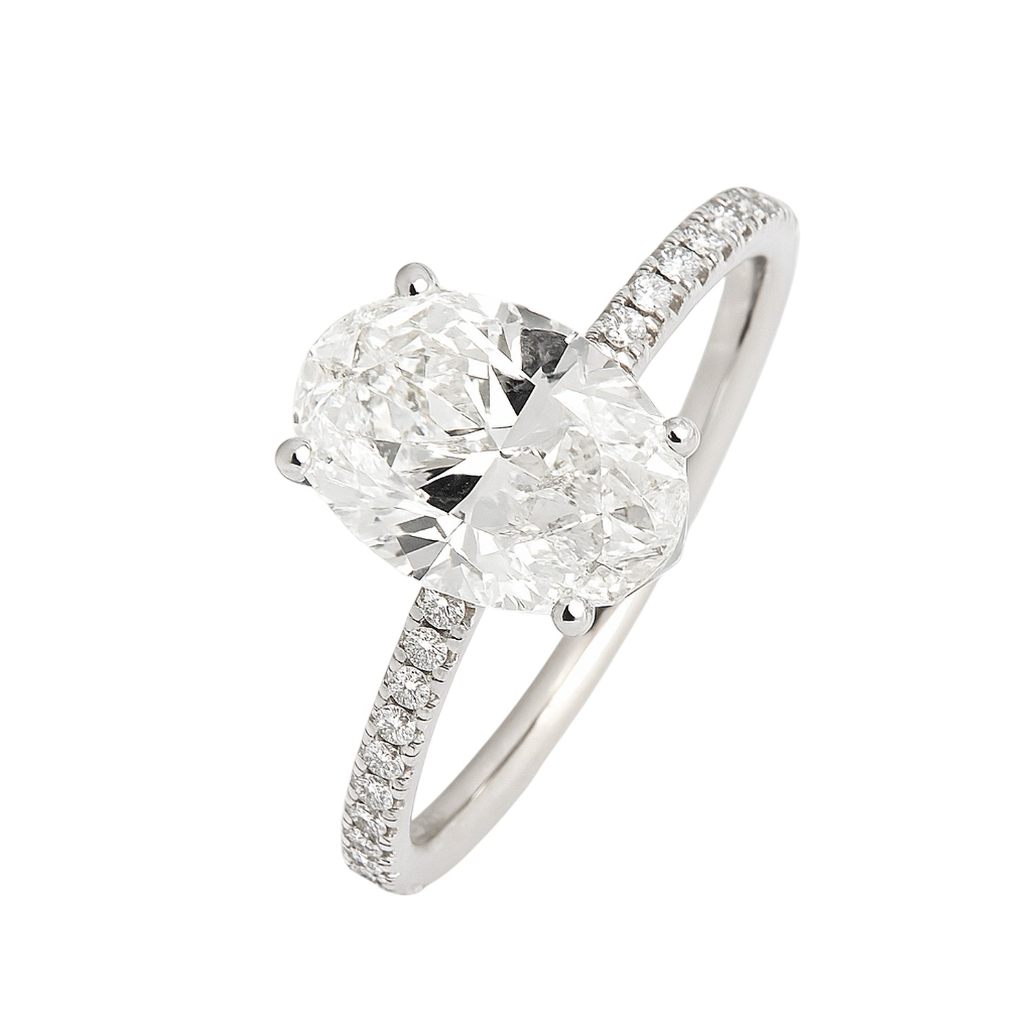 Rubin Verlobungsring Damen 3ct Oval Platin 950 mit 45 Brillanten 0,27ct in feinem Weiß, Ringgröße 55