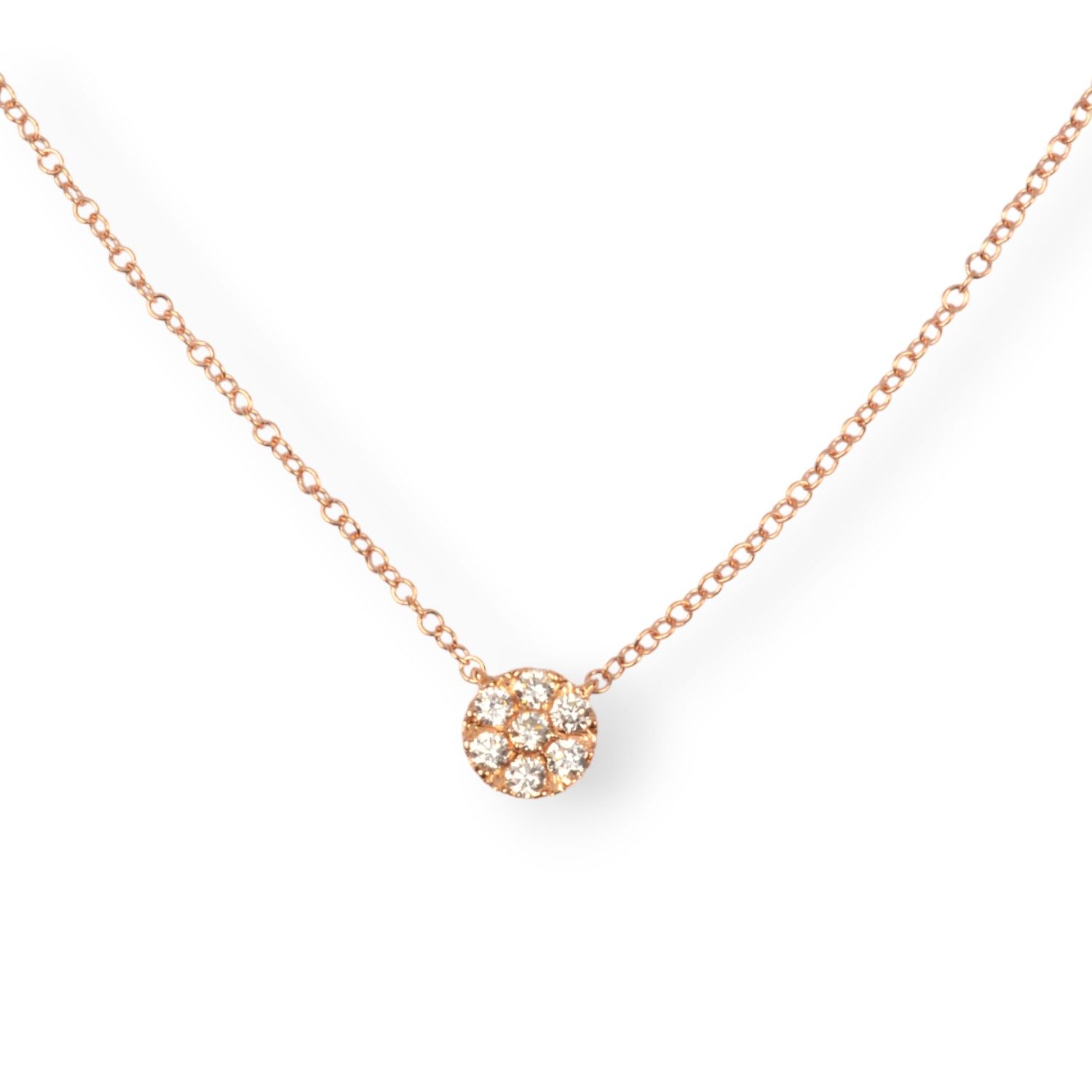 DiamondGroup Collier mit 7 Brillanten 0,11ct in rot/roségold, 750 Gold, Damen, Kettenlängen 38-43cm