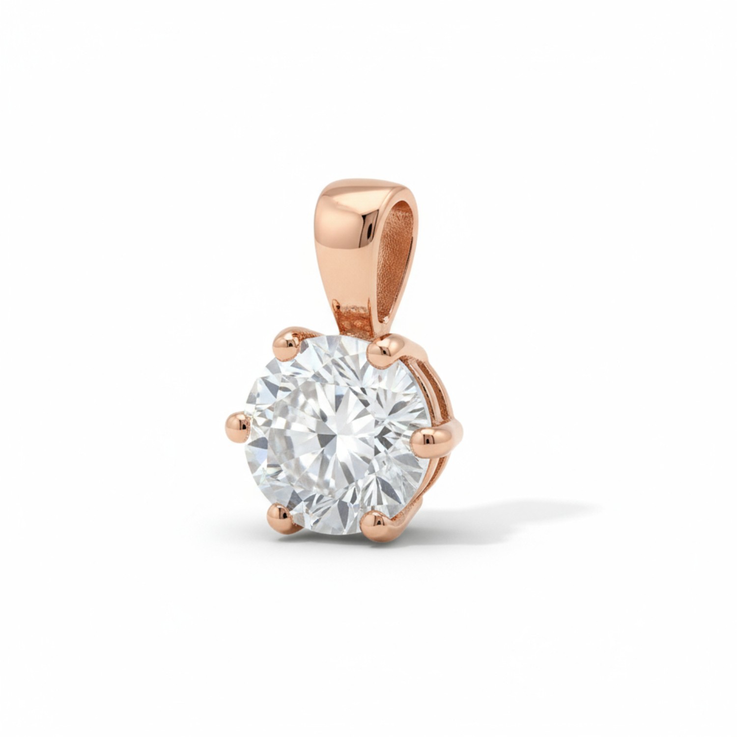 GISSER Damen Anhänger Rosé aus 925 Silber mit Zirkonia, Ø 2,5mm, rot/roségoldfarben
