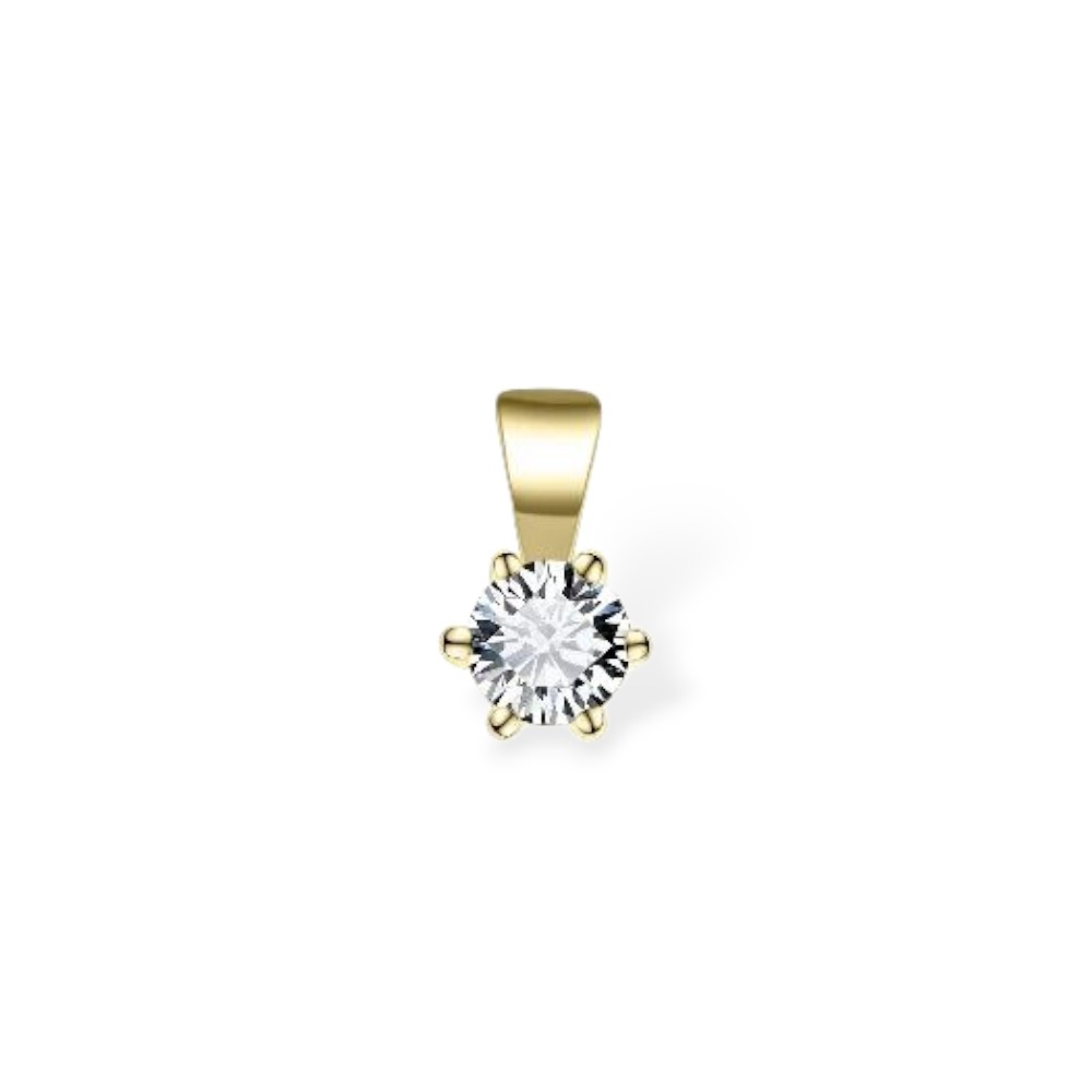 GISSER Damen Anhänger aus 925 Silber vergoldet mit Zirkonia, Ø ca. 3mm, goldfarben