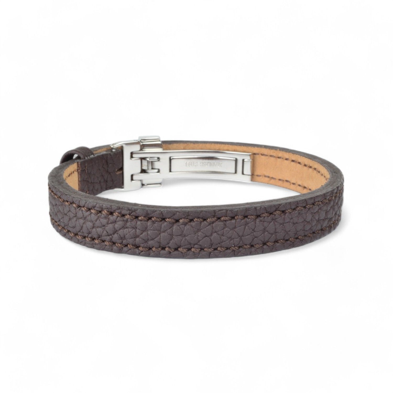 WANDELBAR Lederband braun 10mm mit Faltschließe für Herren und Damen, Armschmuck, silberfarbene Details,