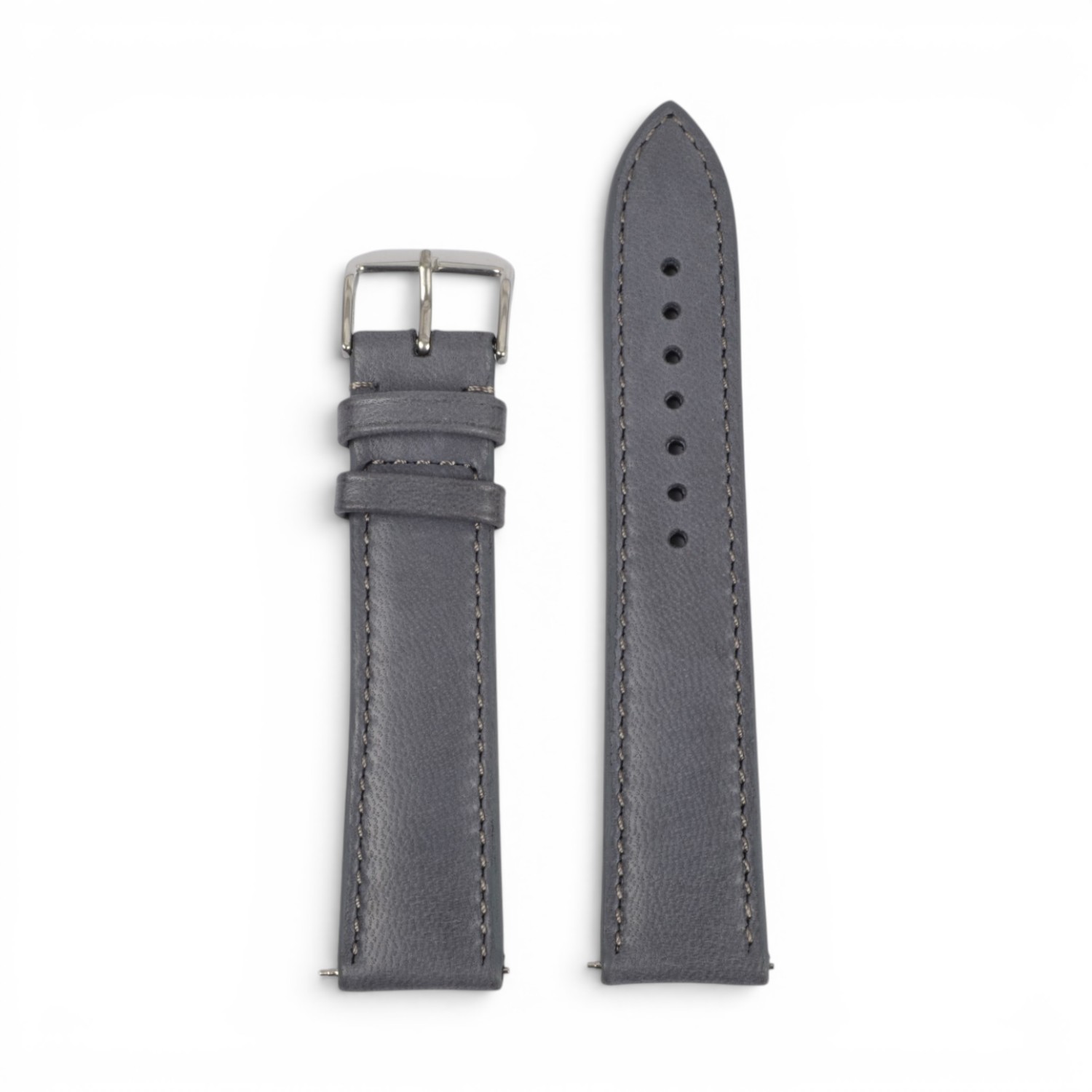 Vater & Sohn Lammleder-Uhrenarmband Köln steingrau, 18 mm Anstoßbreite, mit Schnellwechselstegen