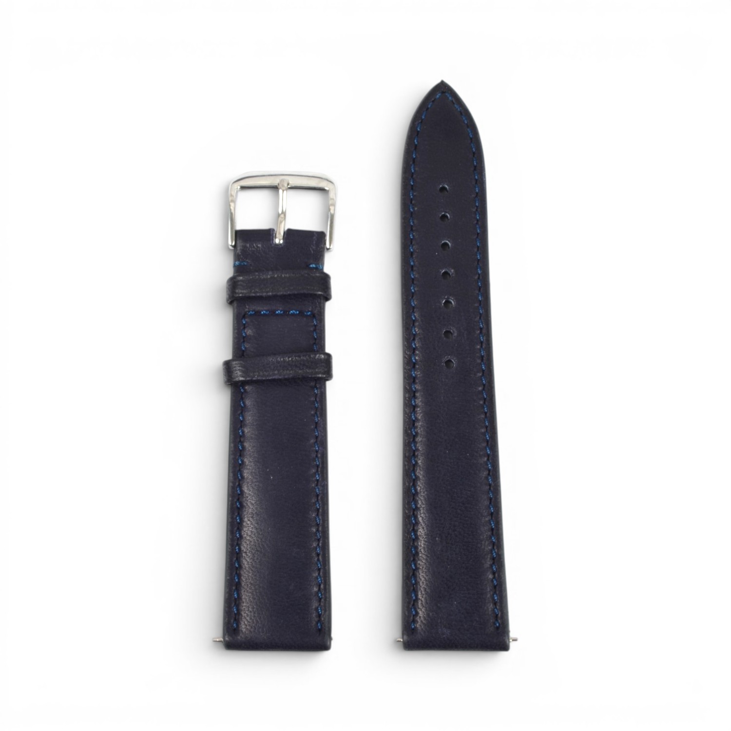 Vater & Sohn Uhrenarmband Köln 18 mm Lammleder dunkelblau, weich, mit Schnellwechselfederstegen