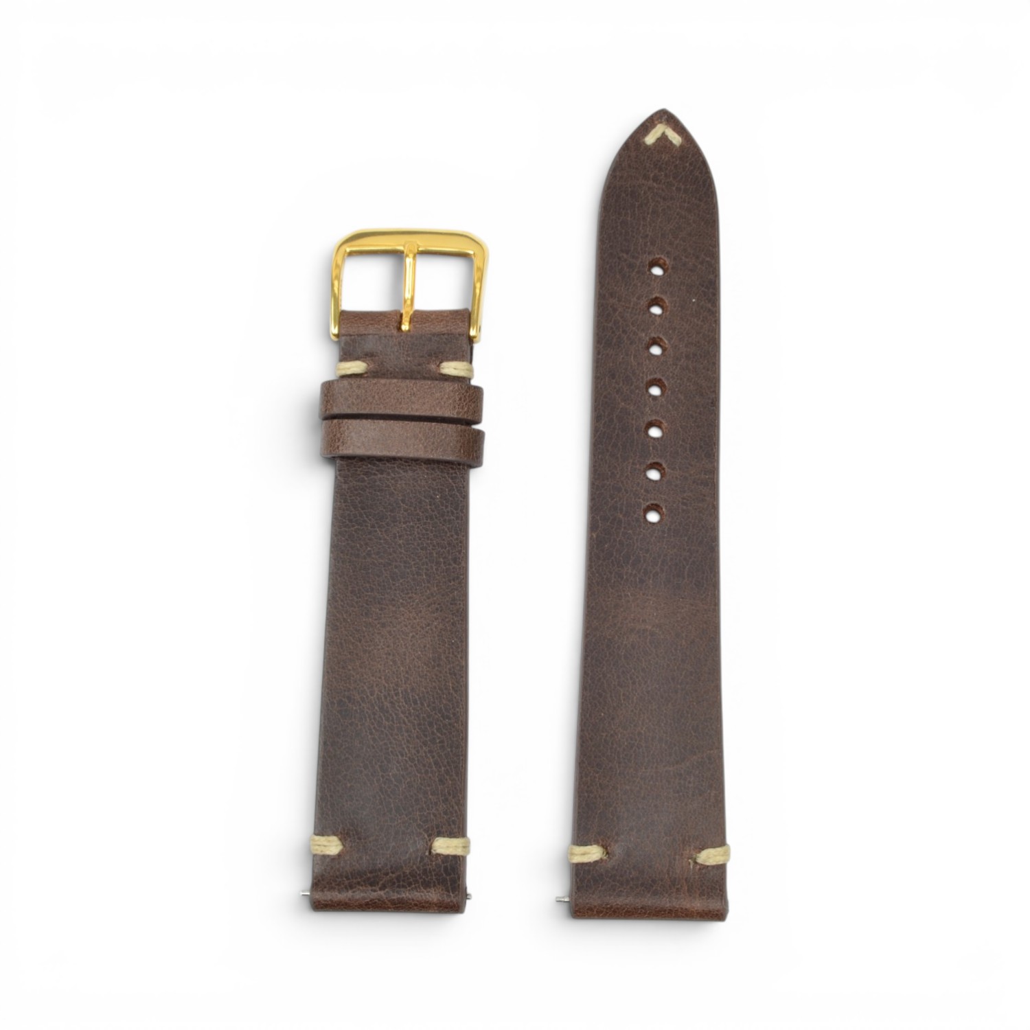 Vater & Sohn Vintage Lederband München mocca 20 mm – Uhrenarmband braun mit Schnellwechselstegen